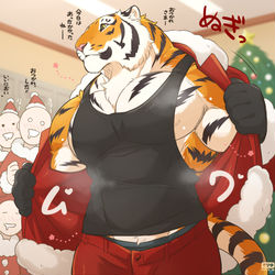 This is a pixiv picture whose title is オスケモ落書き２枚.
