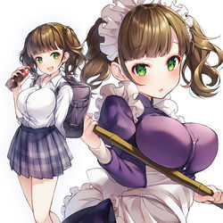 This is a pixiv picture whose title is 制服か！？メイドか！？.
