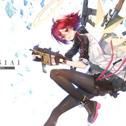 This is a pixiv picture whose title is Exusiai.