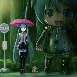 This is a pixiv picture whose title is 逢っちゃった！ダヨヨに逢っちゃった！！！！¶(⁄•˅̮•∖)⁋.