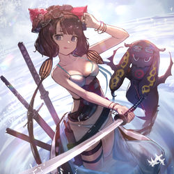 This is a pixiv picture whose title is 剣北斎.