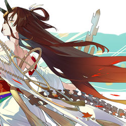 This is a pixiv picture whose title is 鬼女紅葉.