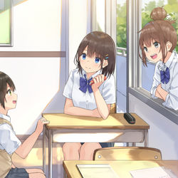 This is a pixiv picture whose title is 休み時間.