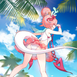 This is a pixiv picture whose title is 摸鱼.