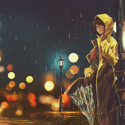 This is a pixiv picture whose title is 雨を奪って.