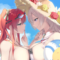 This is a pixiv picture whose title is 重巡おっぱい戦争.