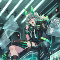 This is a pixiv picture whose title is モンスターエナジーの冷蔵庫の中.