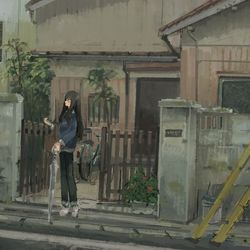This is a pixiv picture whose title is 帰るまで降らなければいいけど.