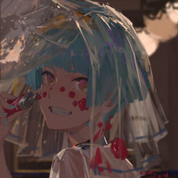 This is a pixiv picture whose title is 顔料.