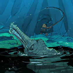This is a pixiv picture whose title is 釣りロマン.