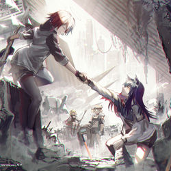 This is a pixiv picture whose title is 帰ったらみんなでアップルパイでも食べよ！.