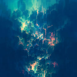 This is a pixiv picture whose title is 街の音.