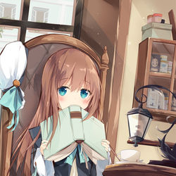 This is a pixiv picture whose title is 本と女の子.