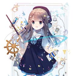 This is a pixiv picture whose title is 夏のお絵かき少女⚓️.