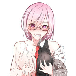 This is a pixiv picture whose title is 「マシュー捕まえった」.