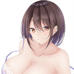 This is a pixiv picture whose title is おっぱい持ち上げ人妻さん.