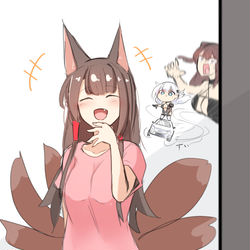 This is a pixiv picture whose title is 指揮官と話をしてる笑顔の赤城さん(*‘ω‘ *).