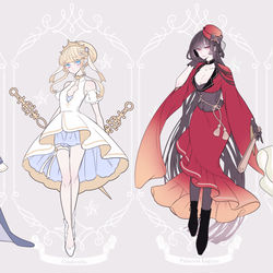 This is a pixiv picture whose title is 【創作】童話モチーフキャラデザまとめ.