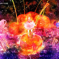 This is a pixiv picture whose title is 深夜0時のさくらんぼ.