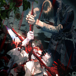 This is a pixiv picture whose title is 『地獄明かりの悪竜』.
