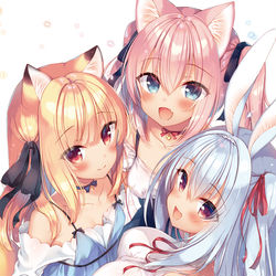 This is a pixiv picture whose title is けもみみはーれむ💕.