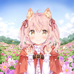 This is a pixiv picture whose title is ツインテのオオカミちゃん.