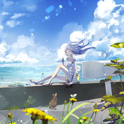 This is a pixiv picture whose title is 夏に向かう海風の歌.