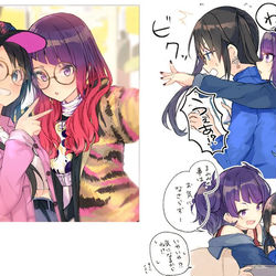 This is a pixiv picture whose title is お忍びデートしたので眼鏡を交換した.