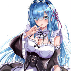 This is a pixiv picture whose title is 長髪レム.