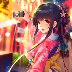 This is a pixiv picture whose title is 与赤城的夏日祭.