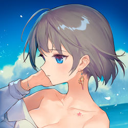 This is a pixiv picture whose title is 海辺の子.