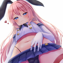 This is a pixiv picture whose title is 島風くん♂コスな看板息子ちゃんくん♥.