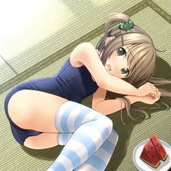 This is a pixiv picture whose title is おうちでスク水.