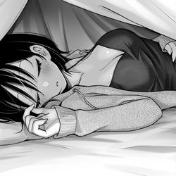 This is a pixiv picture whose title is 「・・・もう寝た？」.