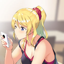 This is a pixiv picture whose title is ちょっと待って、隣にスクールアイドルがいるんだけどw.