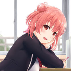 This is a pixiv picture whose title is 授業中目があったガハマさん.