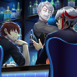 This is a pixiv picture whose title is 新茶のバーでサシ飲み.