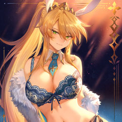 This is a pixiv picture whose title is 下着モデル「バニ上」.