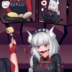 This is a pixiv picture whose title is パンケーキ泥棒 + Patreon告知.