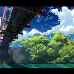 This is a pixiv picture whose title is 橋.