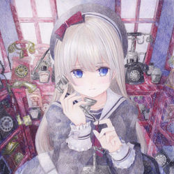 This is a pixiv picture whose title is メリーの電話.