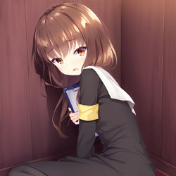 This is a pixiv picture whose title is 追い込まれたミコちゃん.