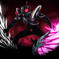 This is a pixiv picture whose title is ワタシがアークで仮面ライダー.