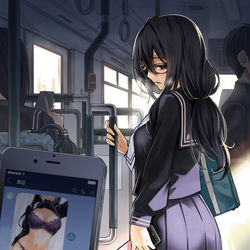 This is a pixiv picture whose title is 何故か毎朝下着の色を報告してくる同級生.