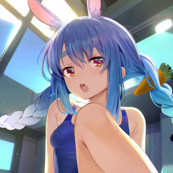 This is a pixiv picture whose title is 兎田ぺこら +.