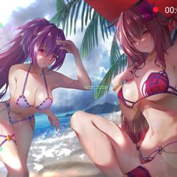 This is a pixiv picture whose title is 水着師匠.