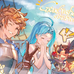 This is a pixiv picture whose title is 騎空艇での一コマ！＾.