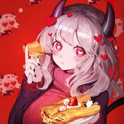 This is a pixiv picture whose title is Helltaker Modeus.