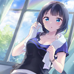 This is a pixiv picture whose title is 「ん？どうかした？」.