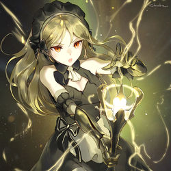 This is a pixiv picture whose title is 金色の鎧のメイド.